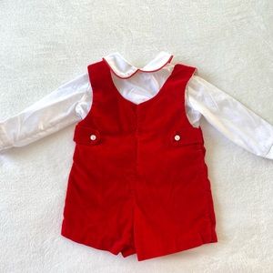 Vintage Red velveteen Jon Jon and matching shirt